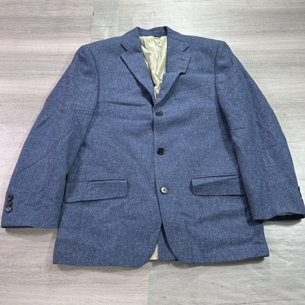Patrick James Blazer Mens 38S Blue Wool Cashmere‎ Sport Coat Lanificio di Pray